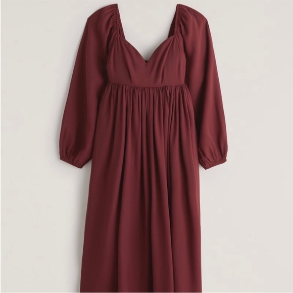 Abercrombie & Fitch Dresses & Skirts - Abercrombie & Fitch Maroon Long Sleeve Midi Dress Size XS